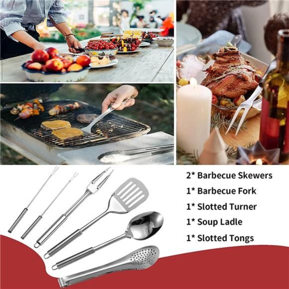 Portable Camping Kitchen Utensil Set 27Piece Cookware Kit,StainlessSteel Outdoor - Picture 5 of 7